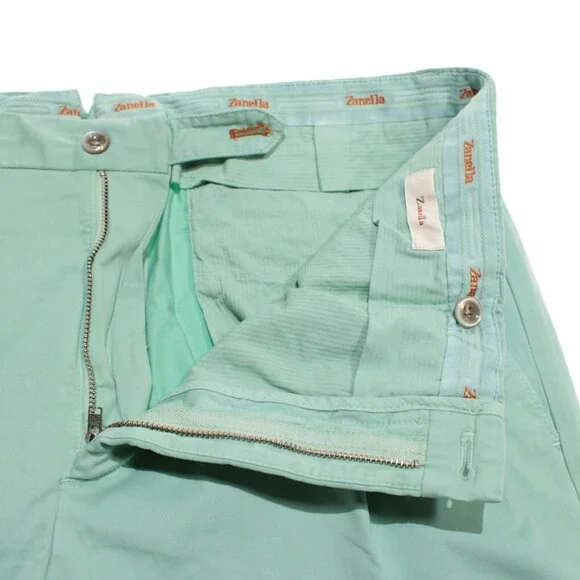 Zanella NWT Chinos / Casual Pants Size 36 US Noah In Solid Green Cotton Blend